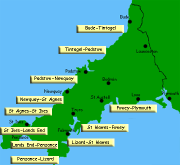 Cornwall coast walk map